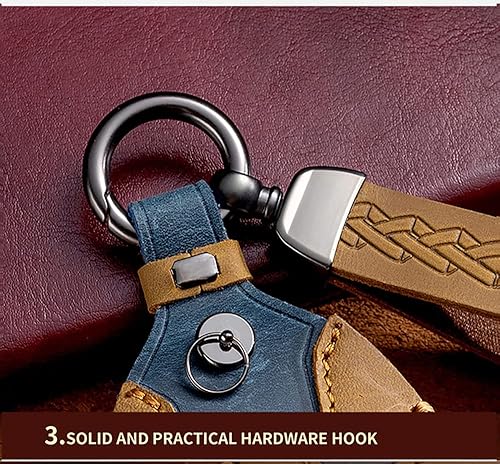 Miniatura 5 de SANRILY Funda de cuero hecha a mano para llavero Audi A3 A6 A7 2022 S3 S8 2023 A8 S3 E-Tron Q8 sin llave Samrt con llavero marrón