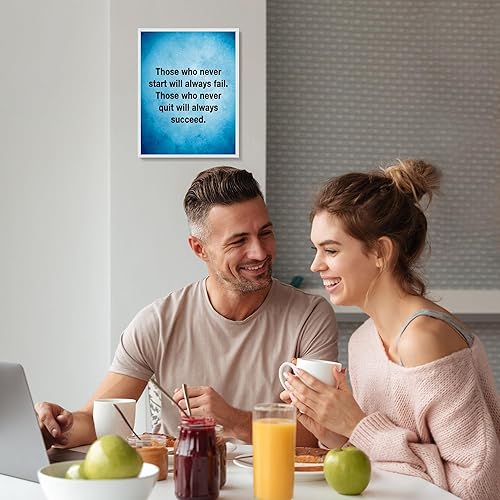 Miniatura 4 de Those Who Never Quit Will Always Succeed Home Decor - Motivational Wall Sign - Motivational Wall Sign Modern Typographic Art Print for Living Room,