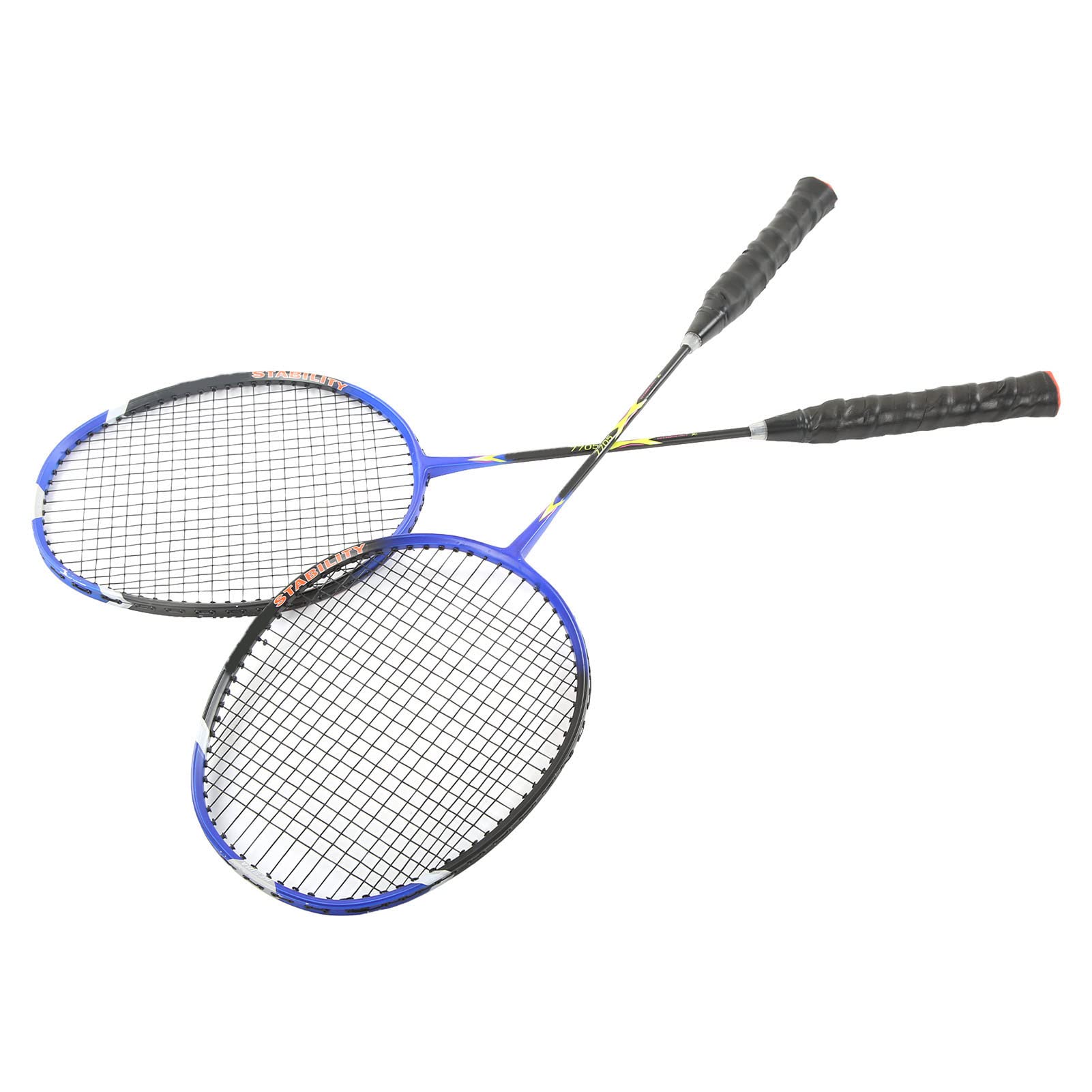 Racchette da badminton in lega di carbonio, ultra leggere, potenti, per allenamento, competizione, 2 pezzi, blu, per appassionati di sport