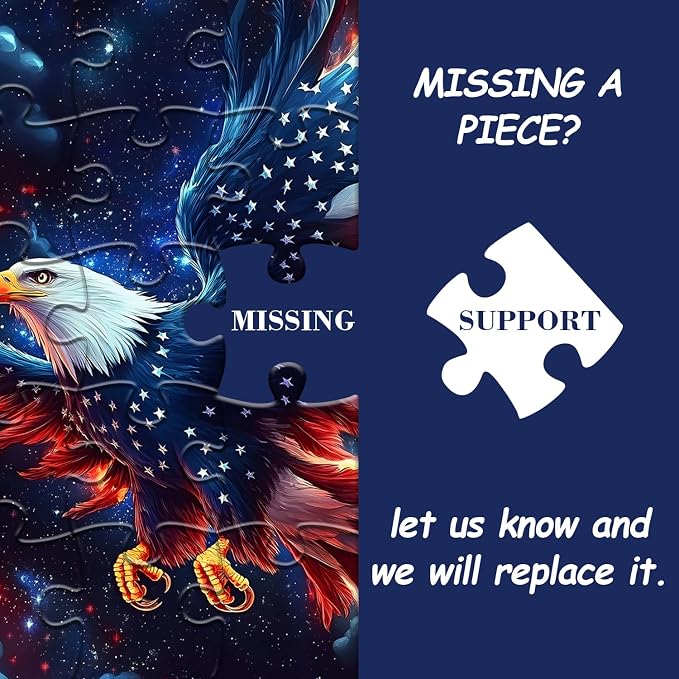 Puzzle Águila Bandera Americana 1000 Piezas miniatura 6