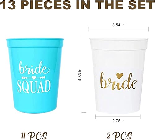 Miniatura 2 de PartyGifts&beyond Paquete de 13 tazas de plástico para despedida de soltera, escuadrón de novia, regalos de dama de honor, despedida de soltera,