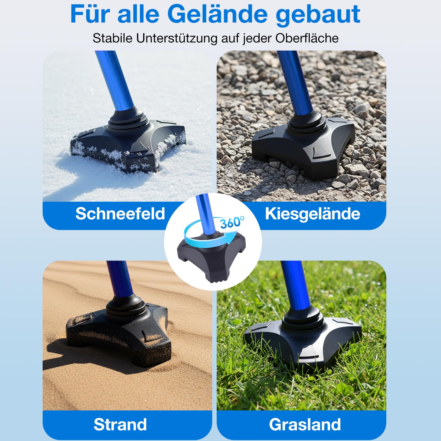 Verstellbarer Gehstock für Damen und Herren für Stabilität, selbststehender Gehstock mit zweitem Griff zum Stehen, 158,8 kg, robust, faltbar, zusammenklappbar, Gehstöcke für Senioren und Erwachsene