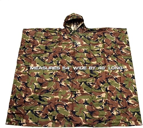 Vista 35 de Arcturus - Poncho ligero de nailon Ripstop con capucha ajustable Camuflaje