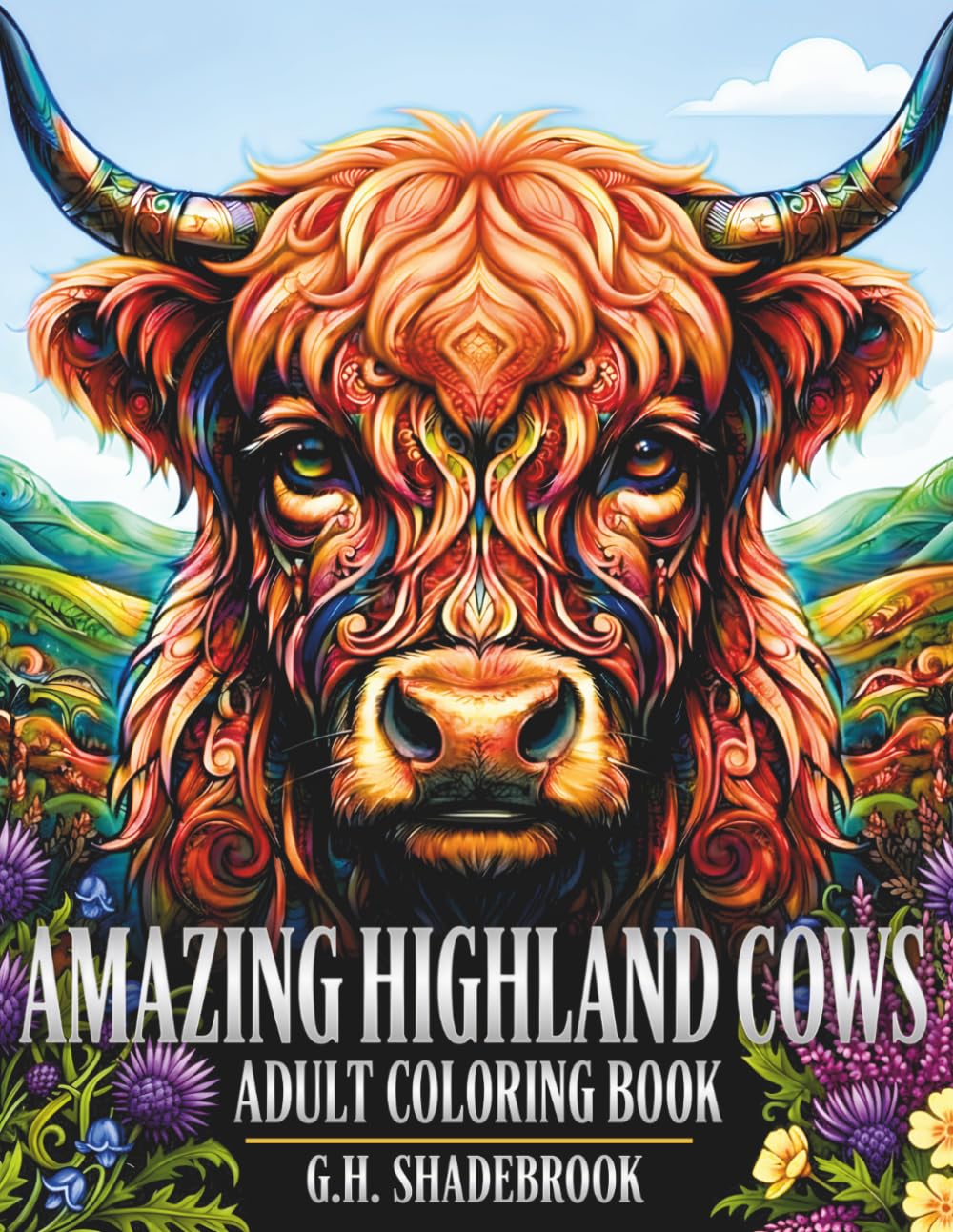 Amazing Highland Cows: Adult Coloring Book (Surreal & Whimsical Animals to Color)