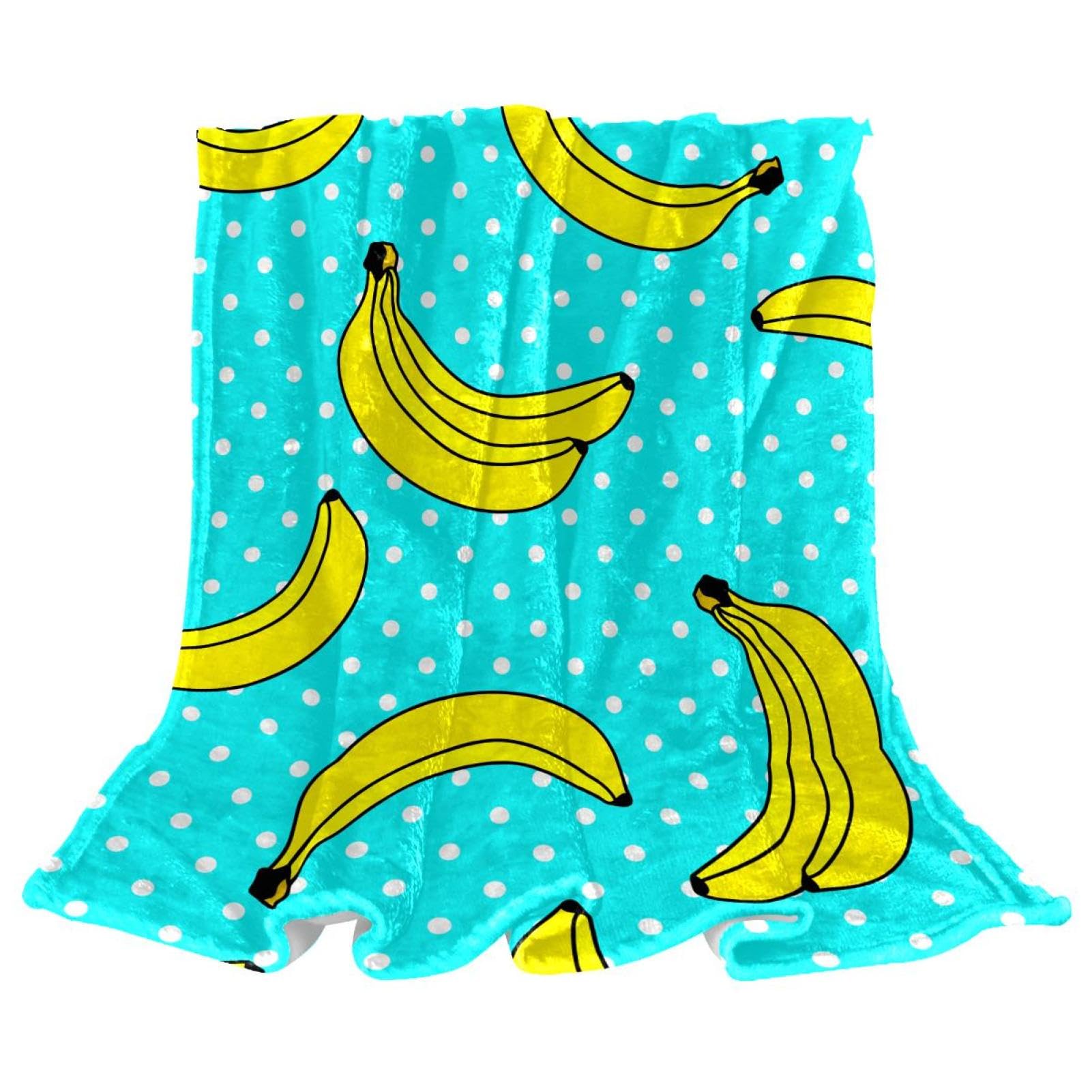 Couverture polaire banane 150x200 cm en microfibre jeté de canapé