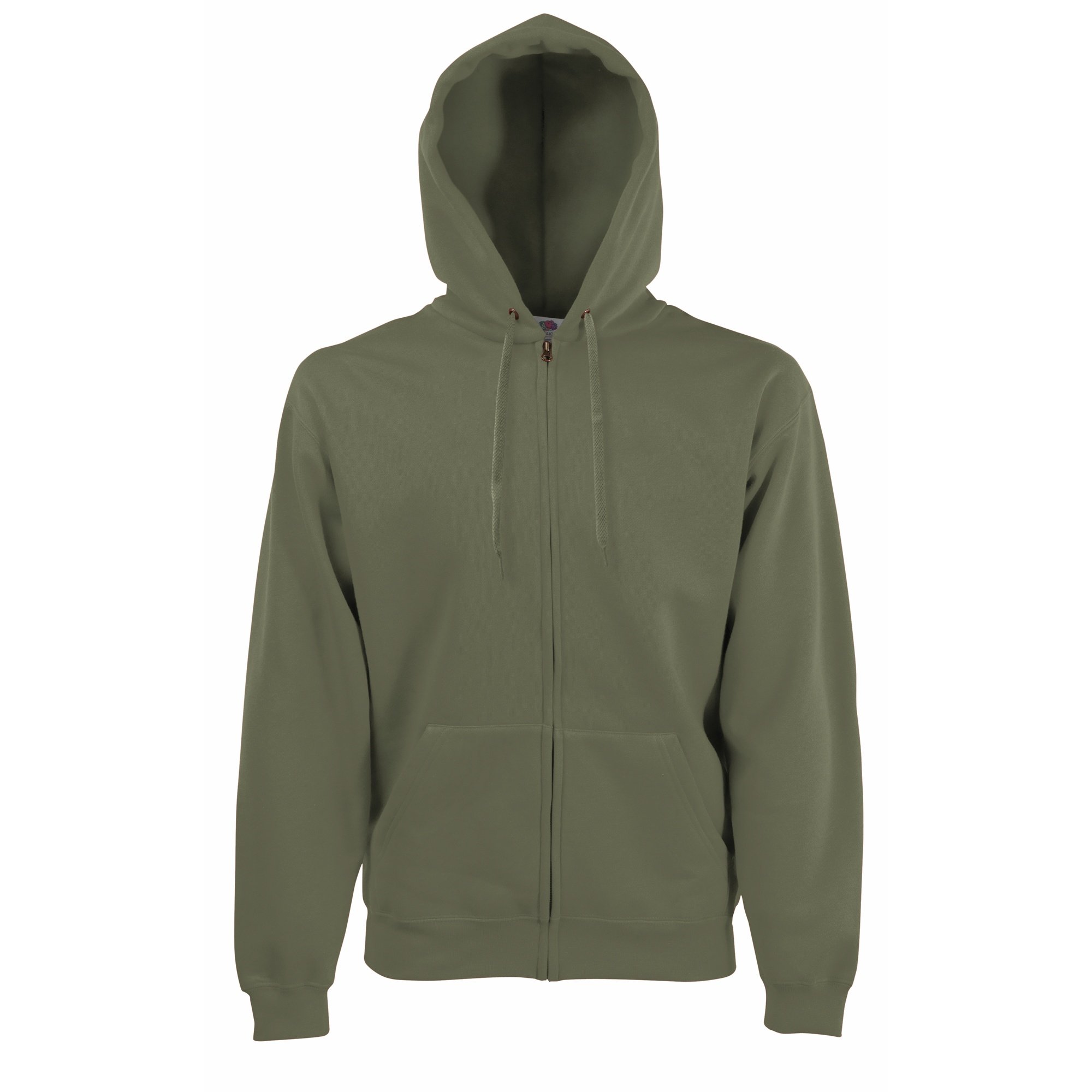 Fruit Of The Loom Men's Classic Olive Zip Front Premium Hooded Sweat Jacket, X-Large