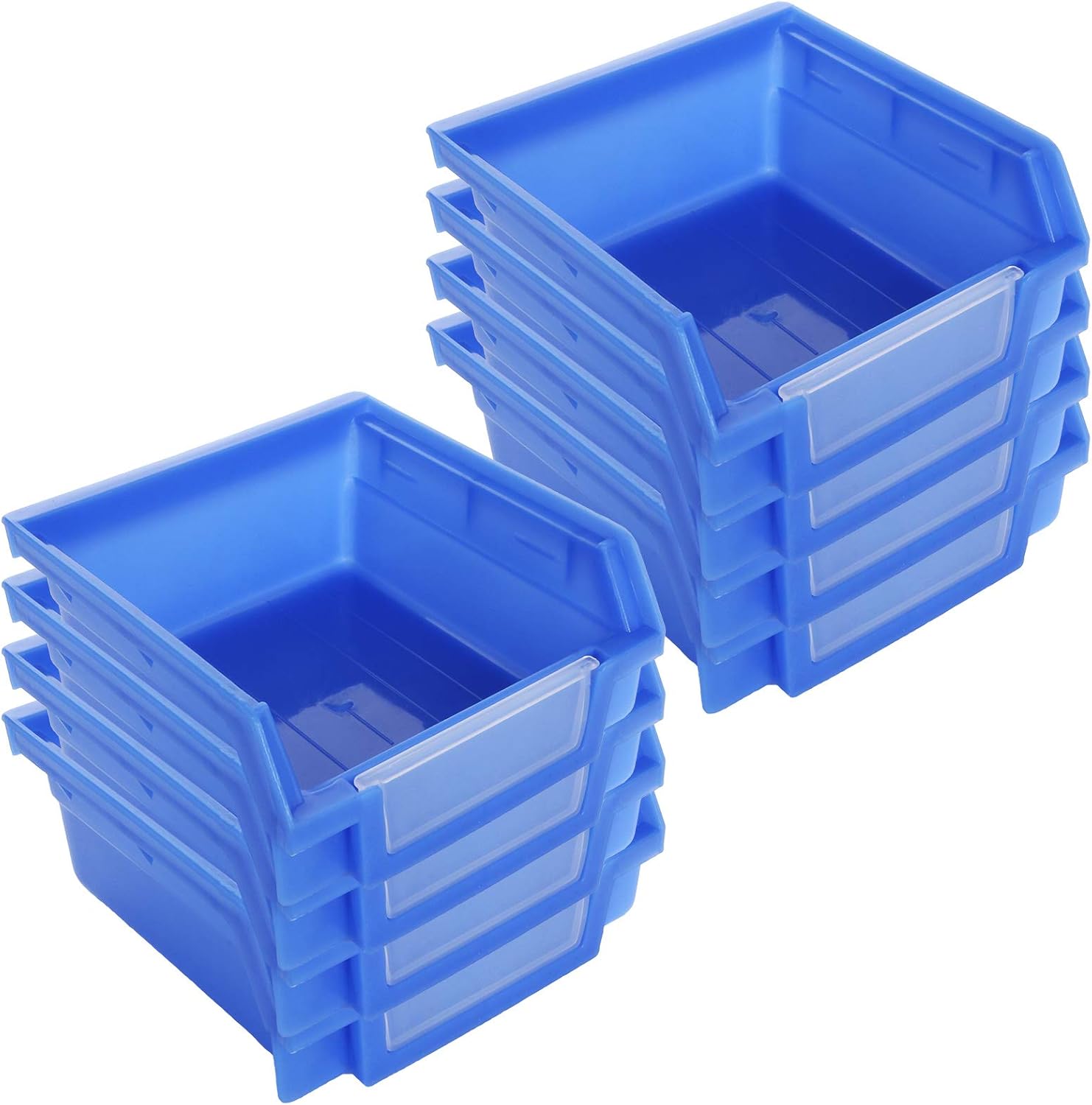 Wencheng 12 Pack Blue Pegboard Bin, Plastic Storage Bin