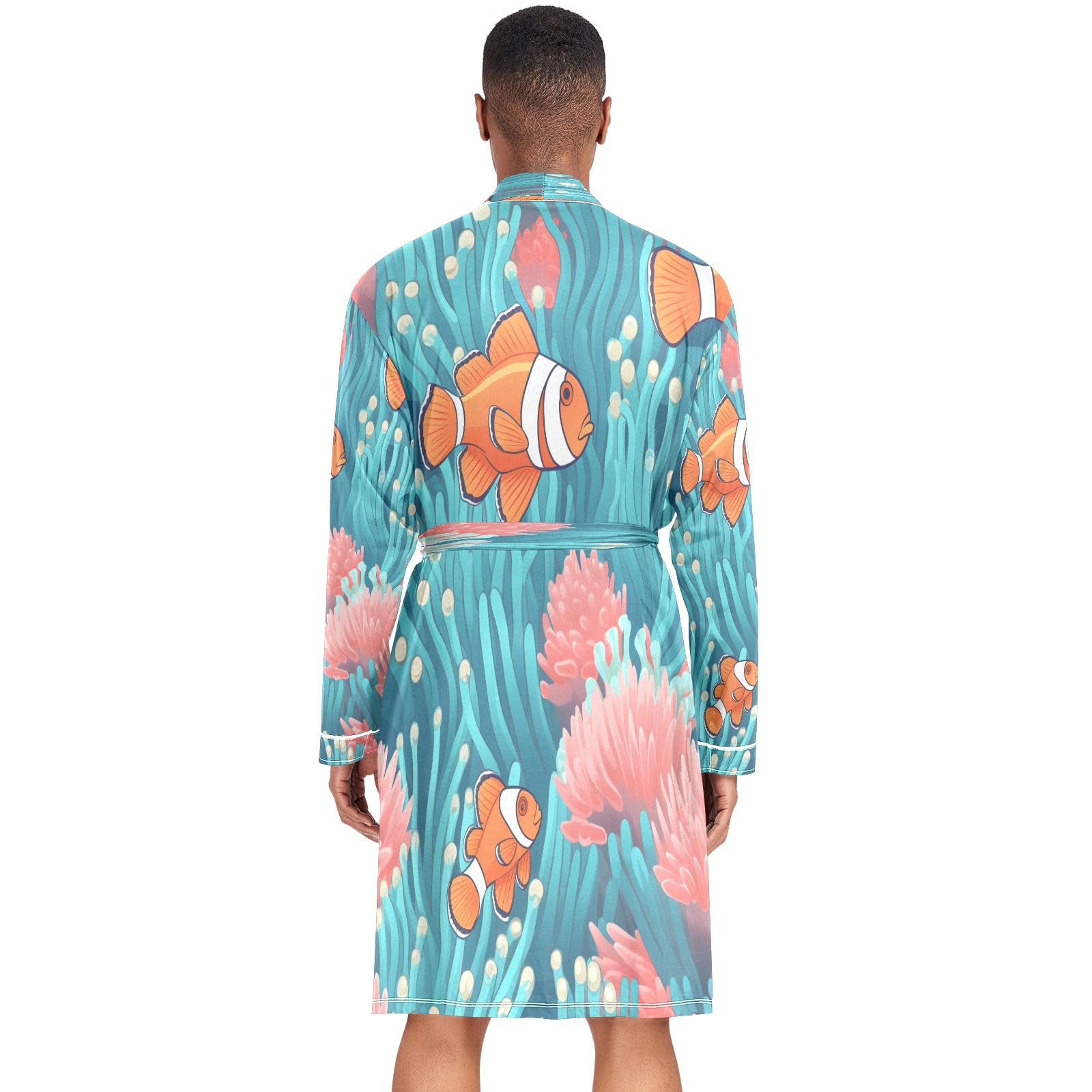 Fish Under The Sea - Accappatoio leggero da uomo, per spa