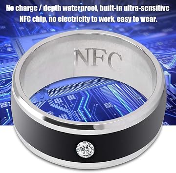 Smart Ring with NFC Technology Metal Multifunction Ring for Mobile Phones Universal Compatibility Size 9 NFC Ring NFC Men's Ring Agarres