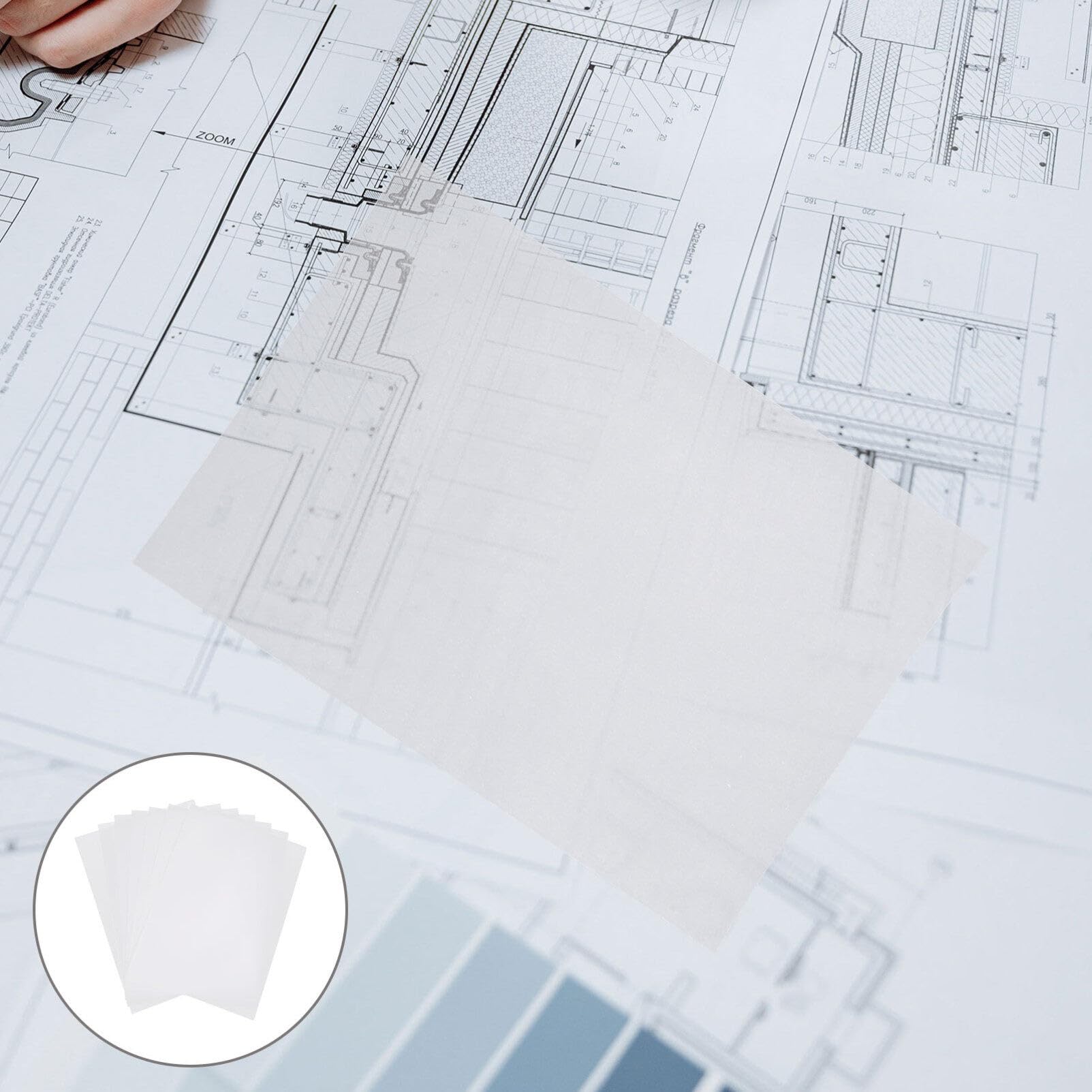 Papier Calque Translucide A4 Blanc, Bloc de 100 Feuilles pour Impression