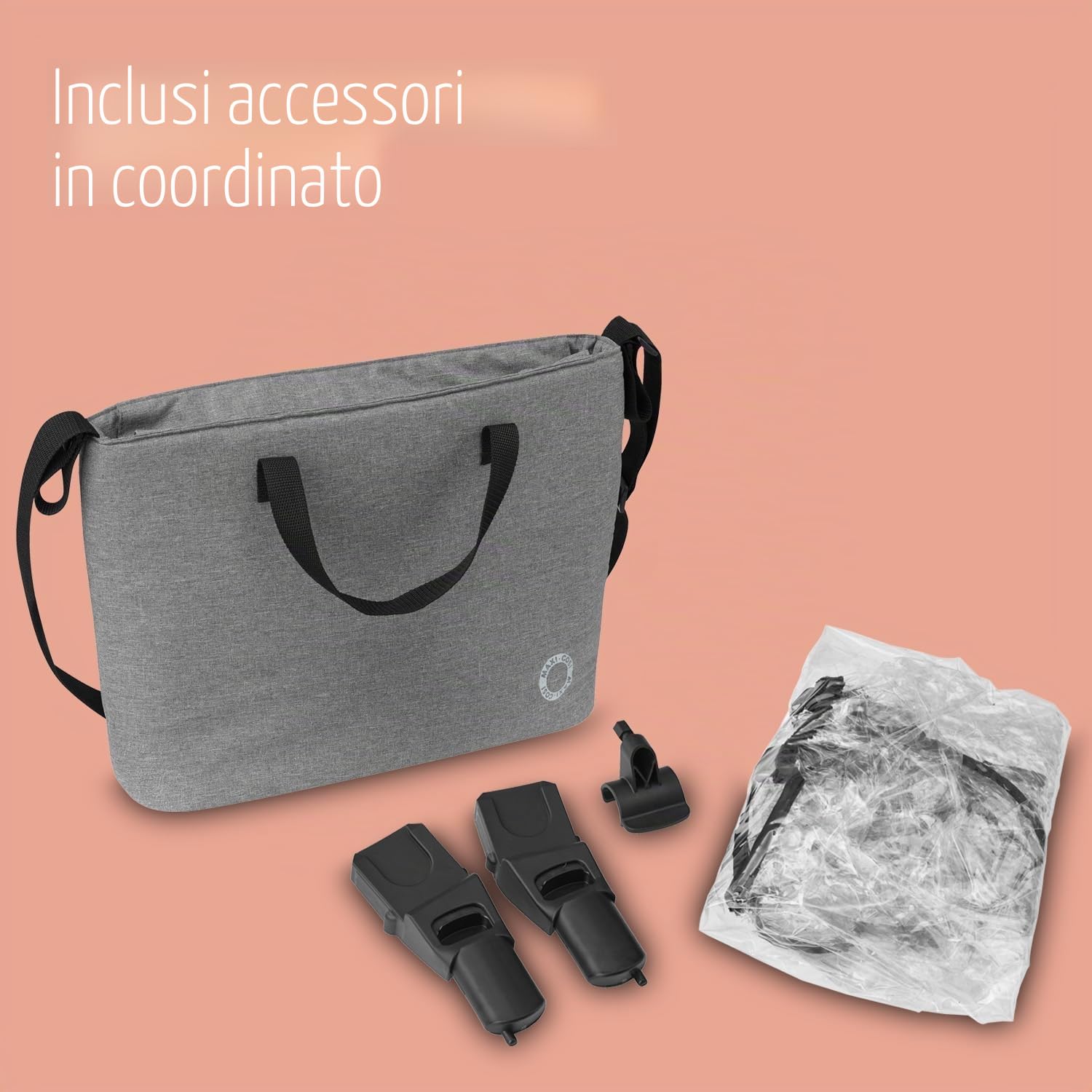 Maxi-Cosi Zelia S Trio - Passeggino 3 in 1, 0-4 anni, fino a 22 kg, pieghevole, compatto e reclinabile, con seggiolino auto CabrioFix S i-Size, accessori, borsa per la cameretta dei bambini, grigio