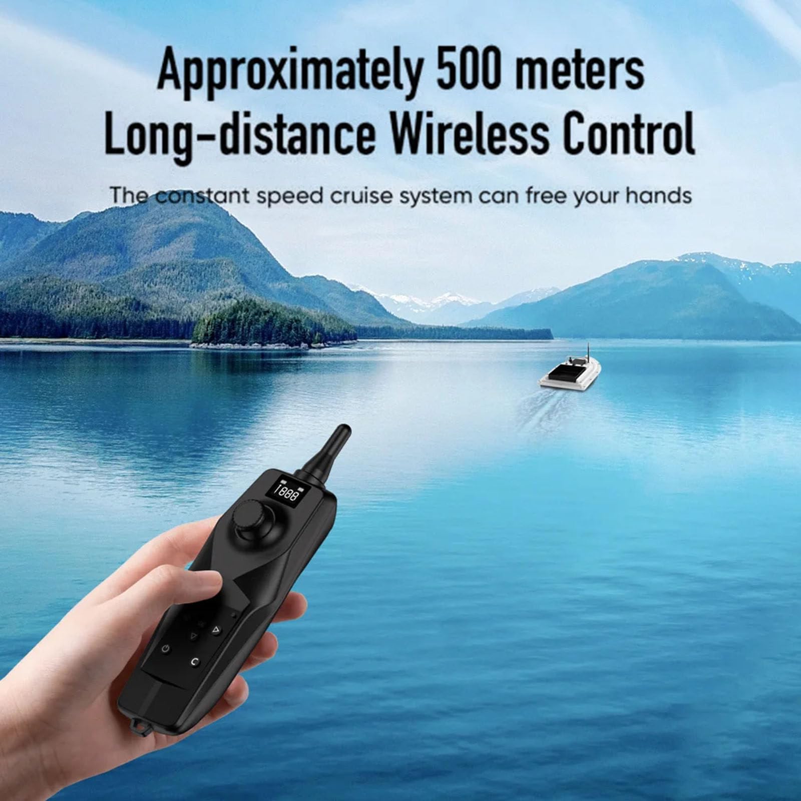 Łódka z przynętą GPS RC 500M Bezprzewodowy pilot zdalnego sterowania Łódka z przynętą Łódka z podajnikiem Stała prędkość rejsu,18000mAh