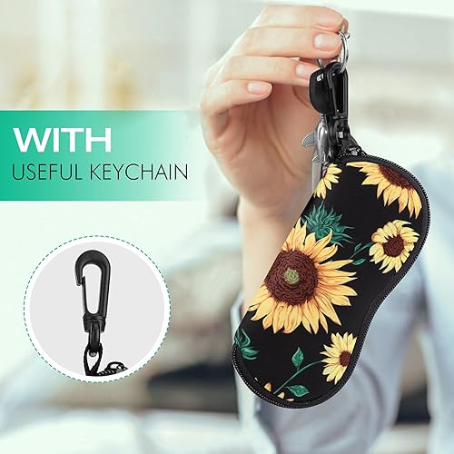 Miniatura 44 de MoKo - Estuche suave, ultra ligero, de neopreno, para lentes de sol, con cremallera y clip para cinturón