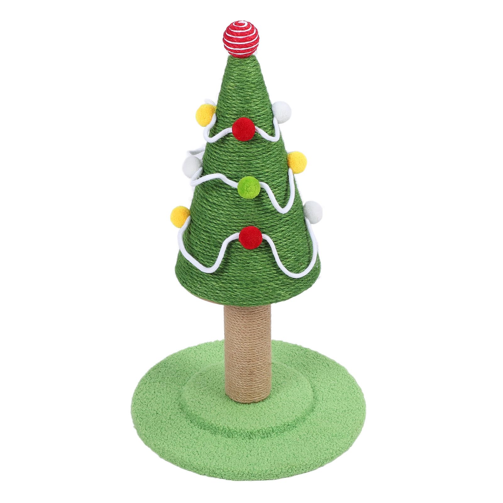Cat Scratching Post Xmas Tree Style - Durable Sisal Scratch Post for Cat - Fun Indoor Decoration - Protects Furniture - Cat Tree for Active Play