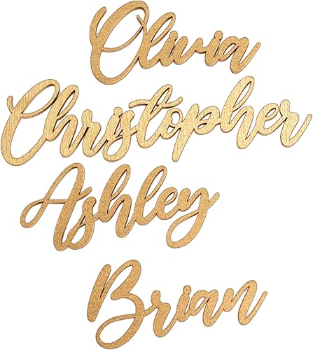 Customized Wooden Name Tags for Place Setting, Personalized Place Cards for Weddings, Bridal Showers and Events, Cursive Laser Cut Seating Cards