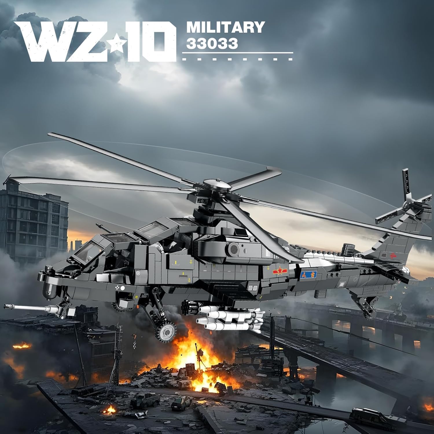 Reobrix 33033 WZ-10 Gunship Model Building Kit, Transport
