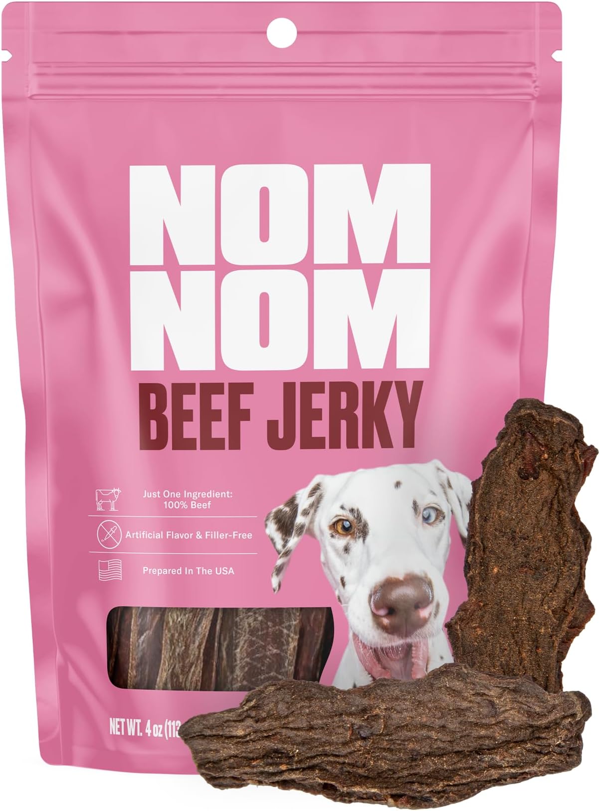 Beef Jerky Treats - All-Natural Dog Snacks for Training, Rewards, and Mealtime Toppers - Non-GMO, No Fillers, Preservatives or Added Ingredients - Prepared in the USA for Dogs