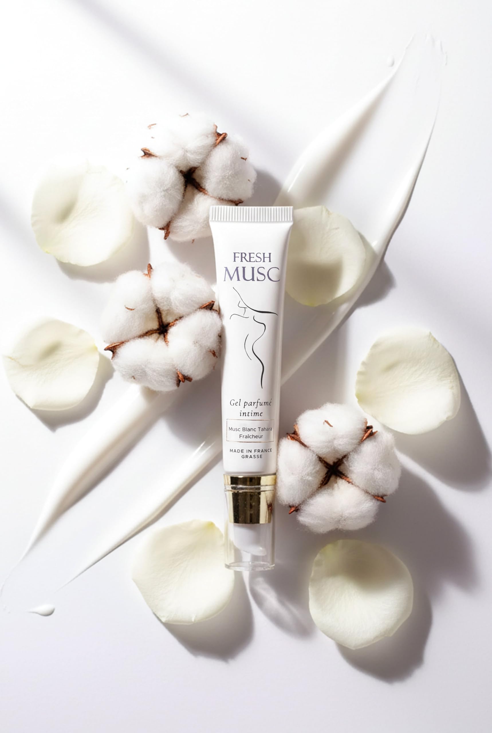 Coffret Duo Musc Blanc Tahara – Gel Parfumé 20 ml + Déodorant Naturel 30 g – Peaux Sensibles – Fabriqué en France
