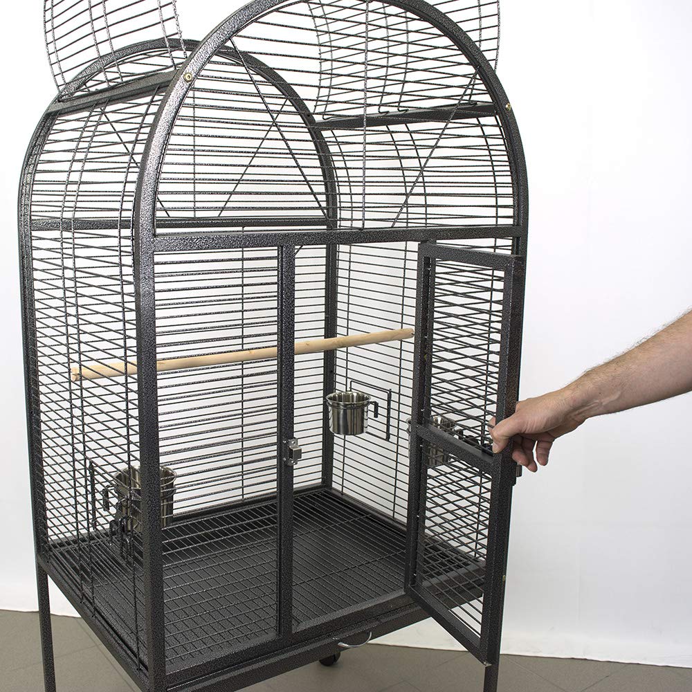 Voliera gabbia pappagalli con ruote dimensioni esterne: 77 x 61 x 172 cm