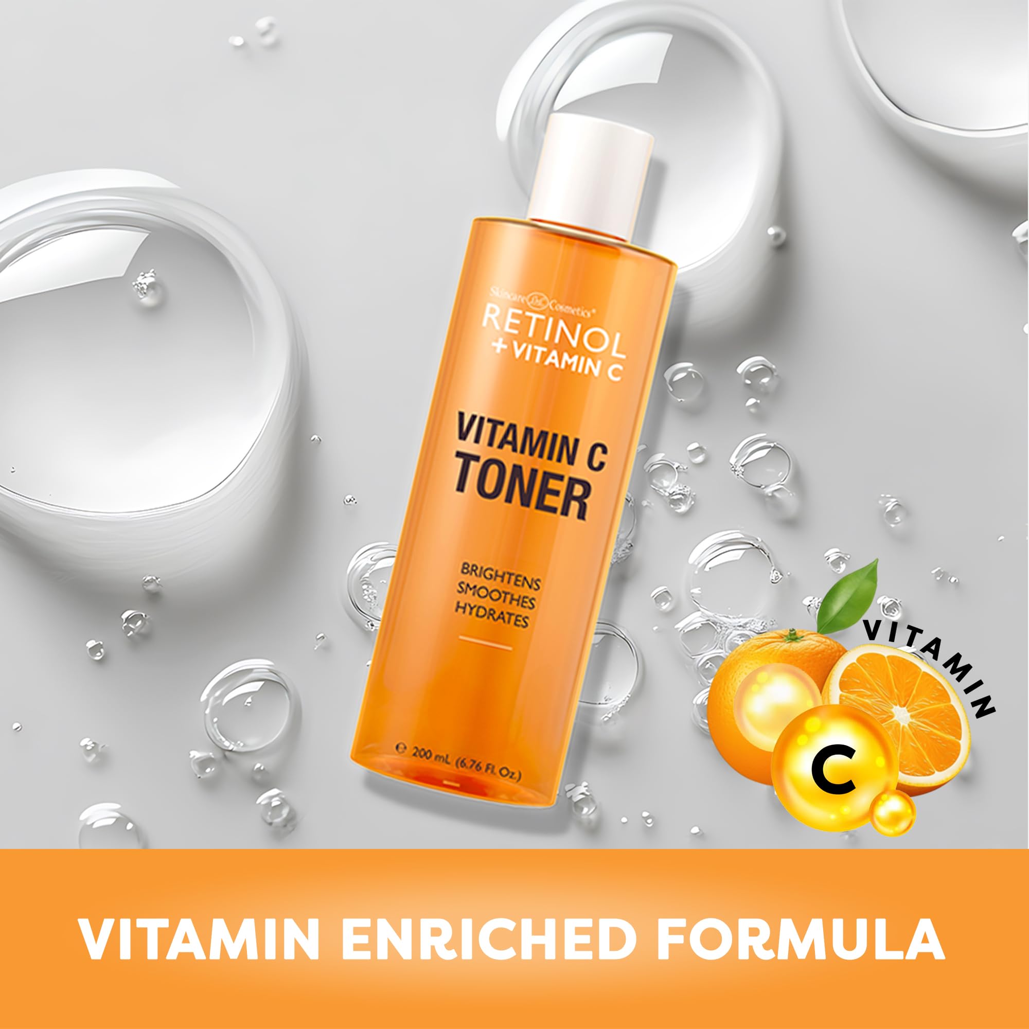 LIVAURA  + Tónico facial con vitamina C para aclarar y antienvejecimiento – Tónico hidratante para reducir líneas finas y manchas oscuras – Adecuado para todo tipo de piel – 6.8 fl oz 6