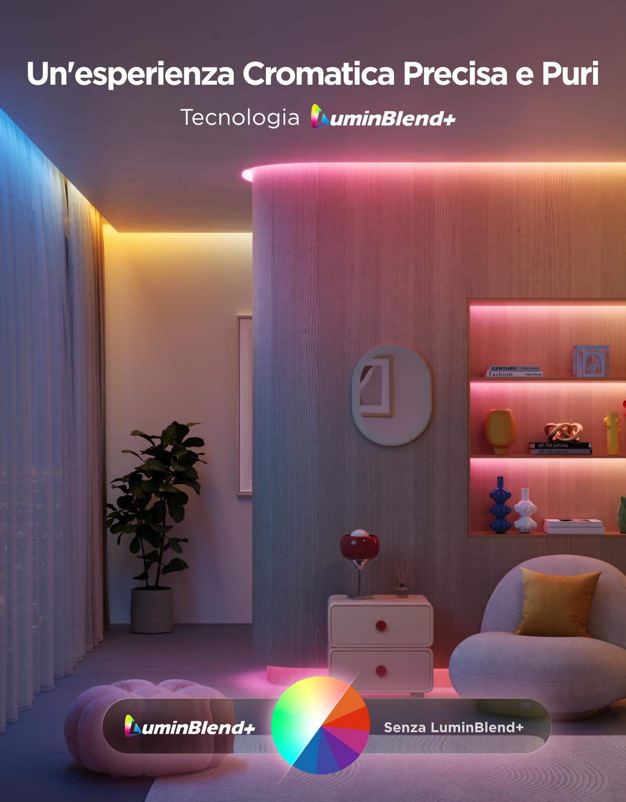 Govee RGBWWIC LED Striscia 2, Luci LED 5 Metri LuminBlend+ Controllo APP | Controllo Intelligente, Funziona con Matter/Alexa/Google,100+ Modalità, Striscia LED Protetta, Sync Musica, Cambio Colore