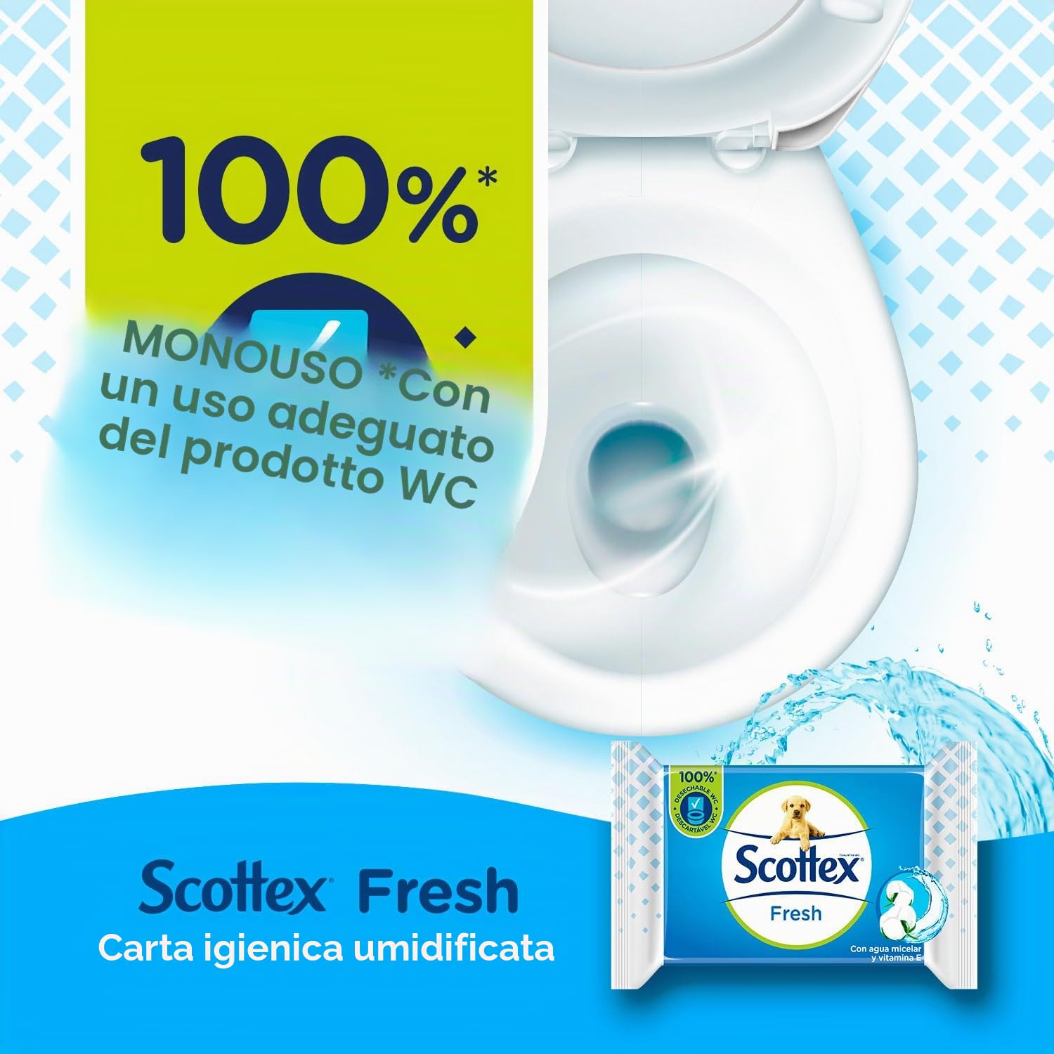 scottex Fresh, carta igienica umido – 12 confezioni da 38 (Totale 456 pezzi)