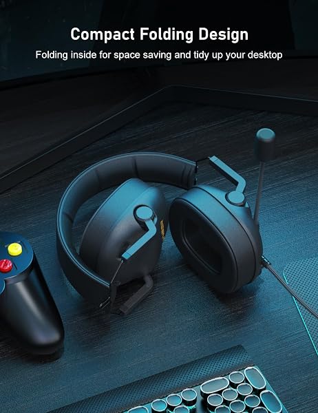 Senzer Senzer SG500 Gaming Headset with Noise Cancelling Microphone- Memory Foam Ear Pads-Portable Foldable Headphones for PC, PS4, PS5, Xbox One, Switch in use
