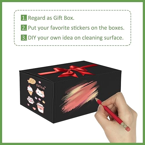 Miniatura 5 de Juego de 25 cajas de envío de 4 x 4 x 4 pulgadas, caja de plástico pequeña negra para mudanzas, correo, embalaje, negocios y cajas de regalo de