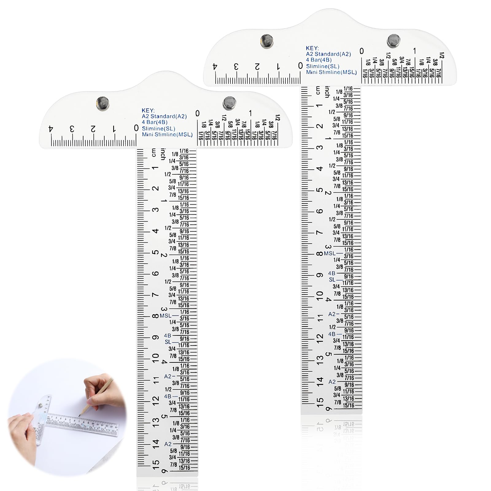 Yuanchu 6 Inches/15cm Acrylic Clear T Square Ruler, 3 Pack Drafting Tools T Ruler Scrapbooking Ruler for Crafting Drafting and General Layout Work Art Framing & Drafting Scrapbooking Crafting