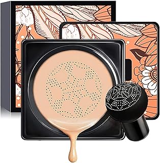 Mushroom Head Air Cushion CC Cream, BB Cream, Face Moisturizing Liquid Cover Concealer Long-Lasting, Moisturizing BB Cream with Mushroom Makeup Sponge