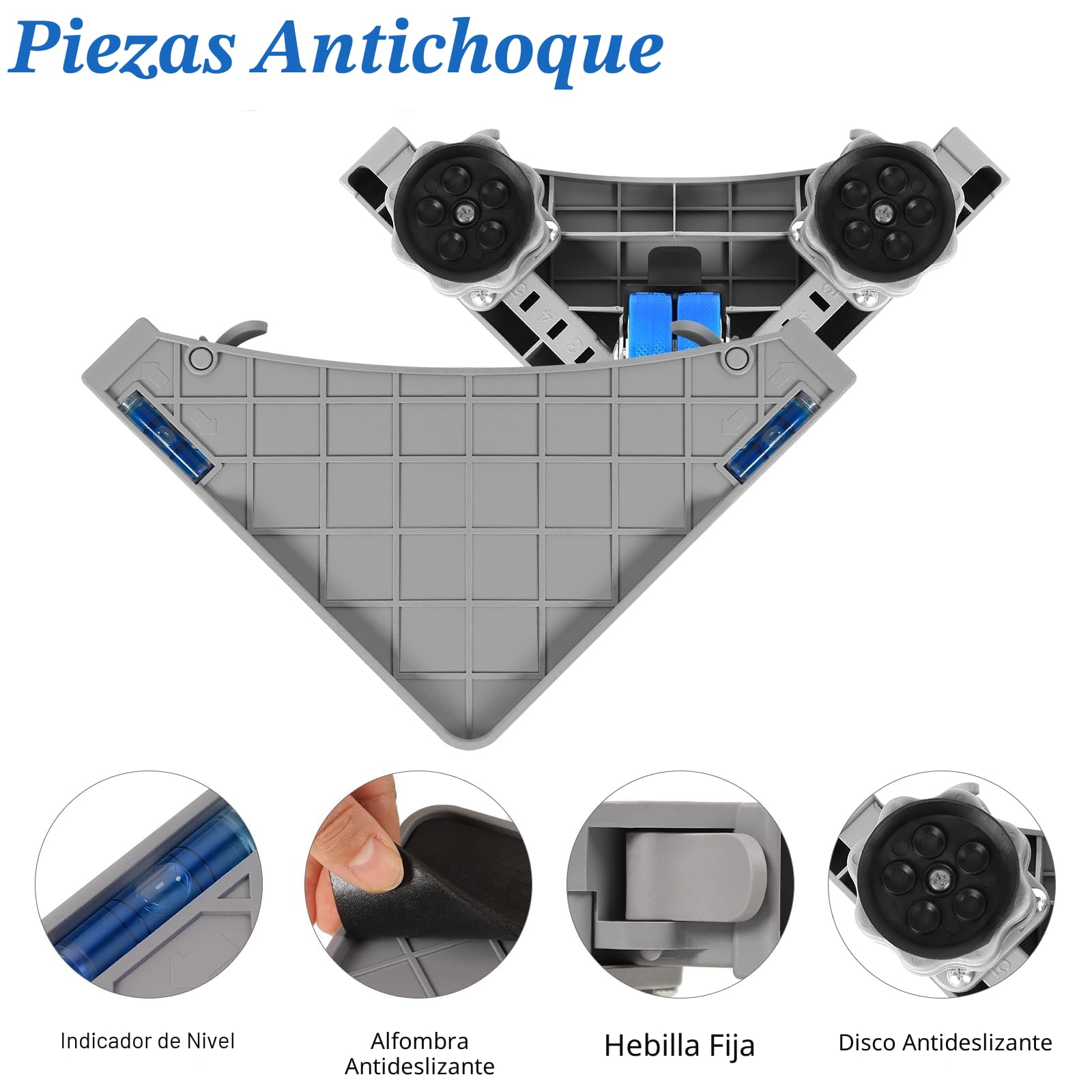 Base Lavadora Con 8 Patas Y 4 Ruedas, Soporte Lavadora Secadora | Antideslizante Y Amortiguadora, Tama O Ajustable(42-66 cm), Plataforma Con Ruedas Capacidad (Carga de 300 kg)
