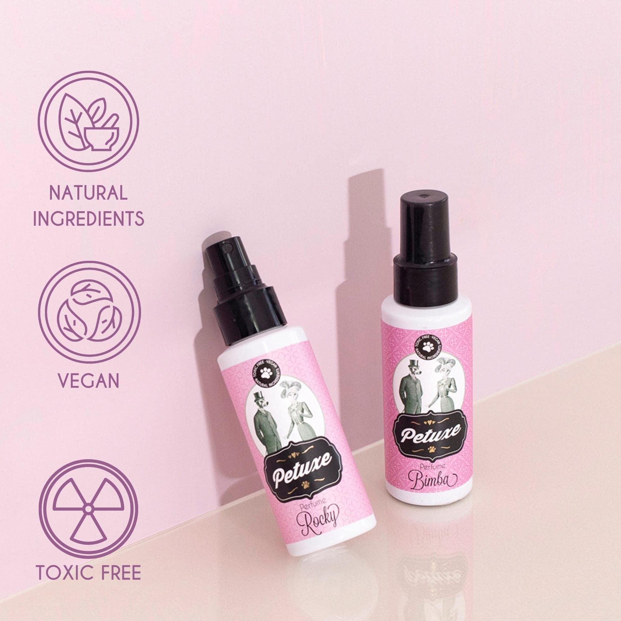 Petuxe Parfum Vegan pour chiens d'origine naturelle. Spray de Cologne pour animaux de compagnie. Correcteur d'odeurs d'animaux. Chiots et adultes. Effet longue durée (Thor)