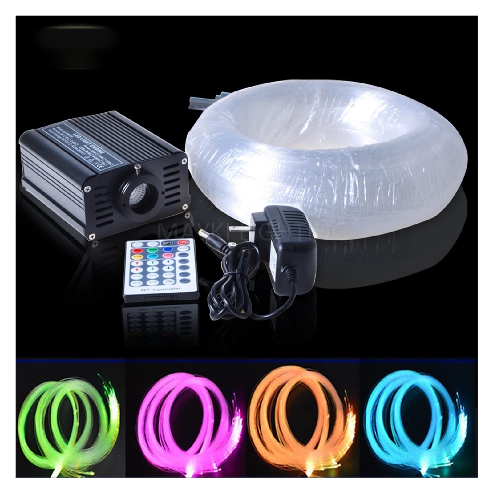 Maykit Multi Color Car Star Sufit z 16W RGB LED Mini Projektor 288 sztuk 3M Fiber dla 3 * 3m Saturn Astra Dachu Gwiaździsta Wysoka Wydajność(RGB,Wire for car)