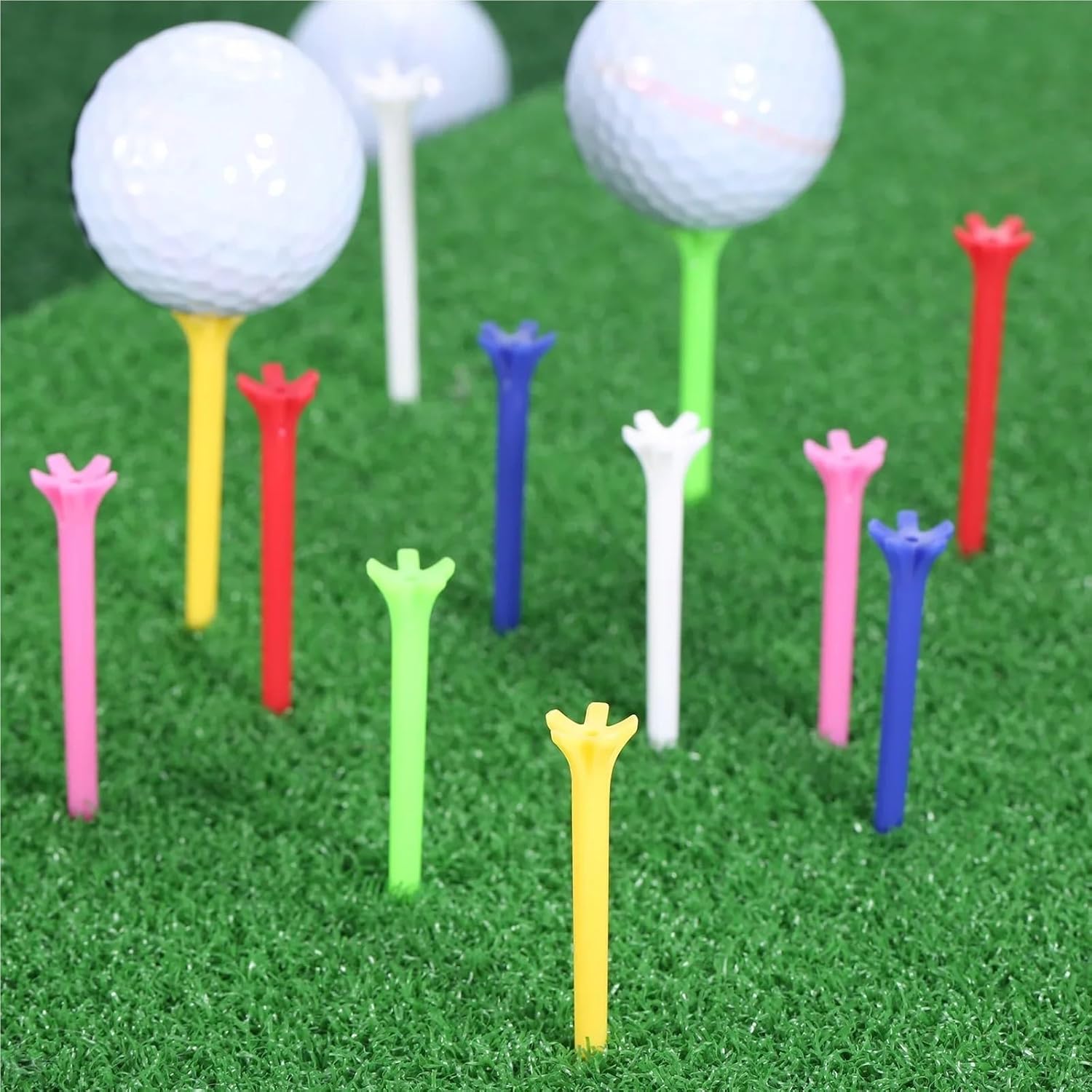 Golf Tees 200Pcs Less Resistance Light-Weighted Plastic Golf Tees Golf Lovers Gift