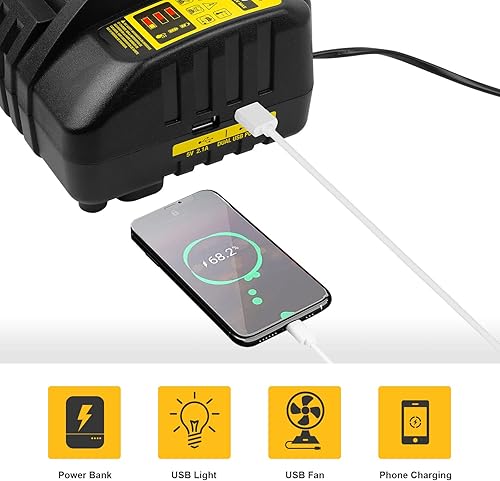 Miniatura 5 de Cargador rápido de batería de 4 puertos DCB104 para DEWALT 12V MAX, 20V MAX y FLEXVOLT 20V60V MAX estación de carga de batería de iones de litio