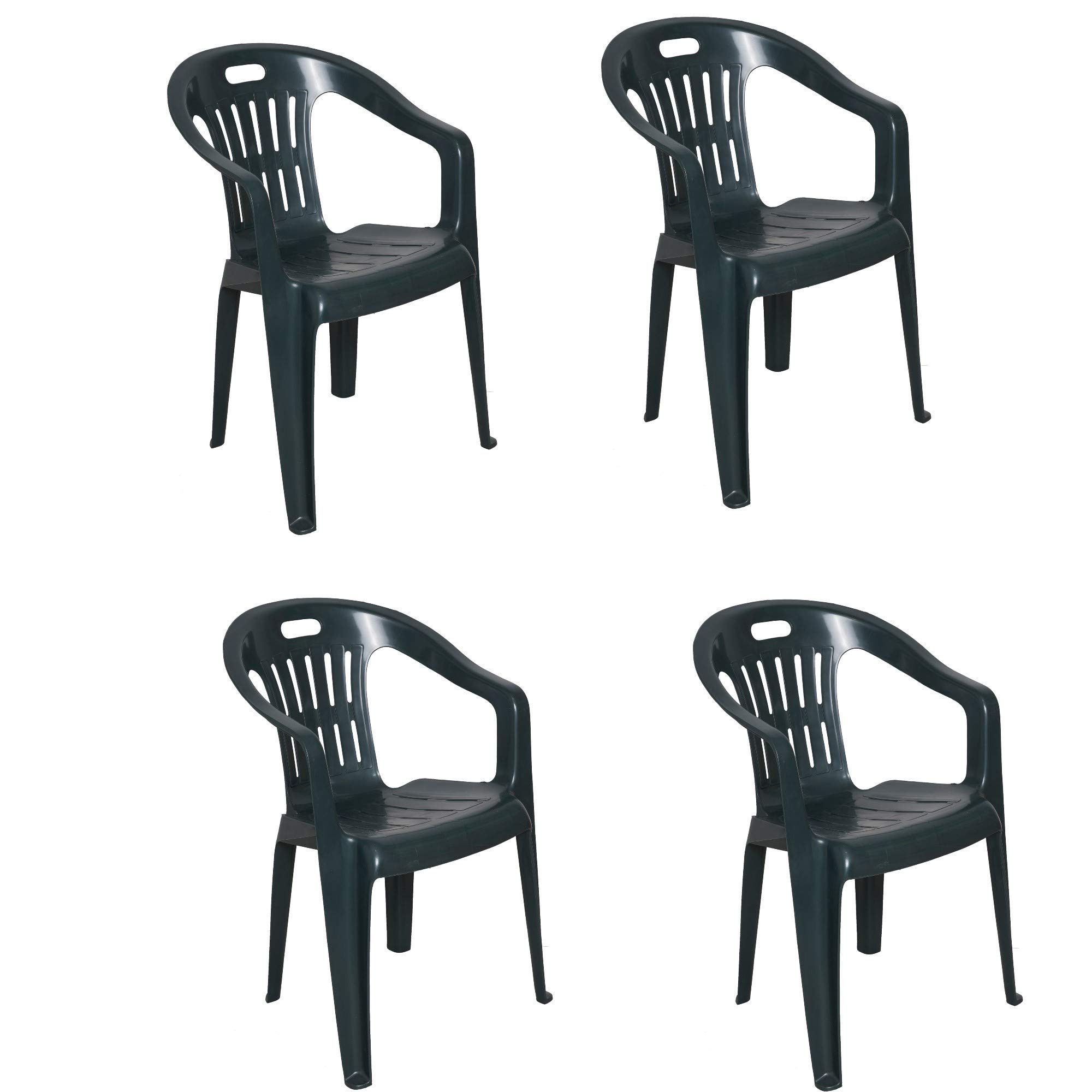 Dmora - Chaise d'extérieur Velletri, Sièges de jardin, Chaise pour table à manger, Fauteuil d'extérieur, 100% Made in Italy, 56x57h80 cm, Vert