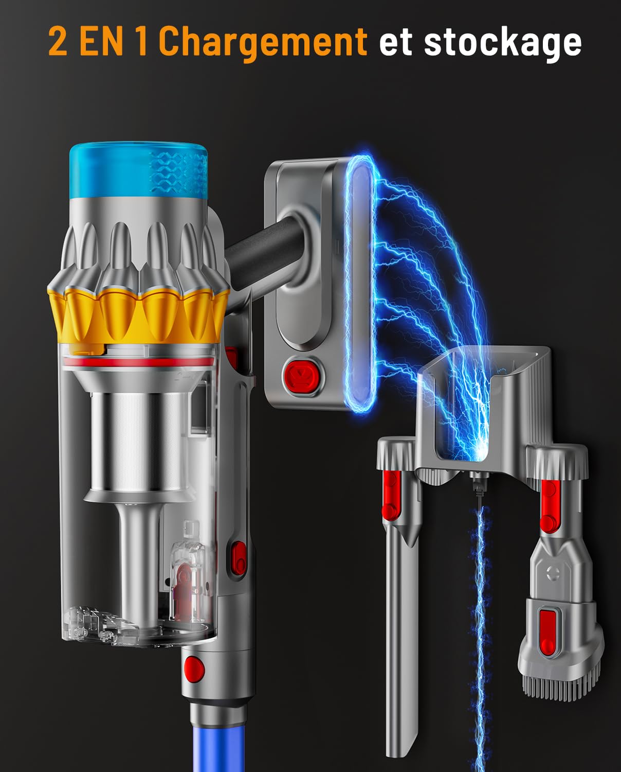 Aspirateur Balai sans Fil, 650W/55KPA/70Min Aspirateur sans Fil Puissant Autoportante/Super1,8L Cup, Écran LED/Brosse Anti-Enchevêtrement/Aspirateur Balai, Sols Durs,Poils d'animaux et Voiture