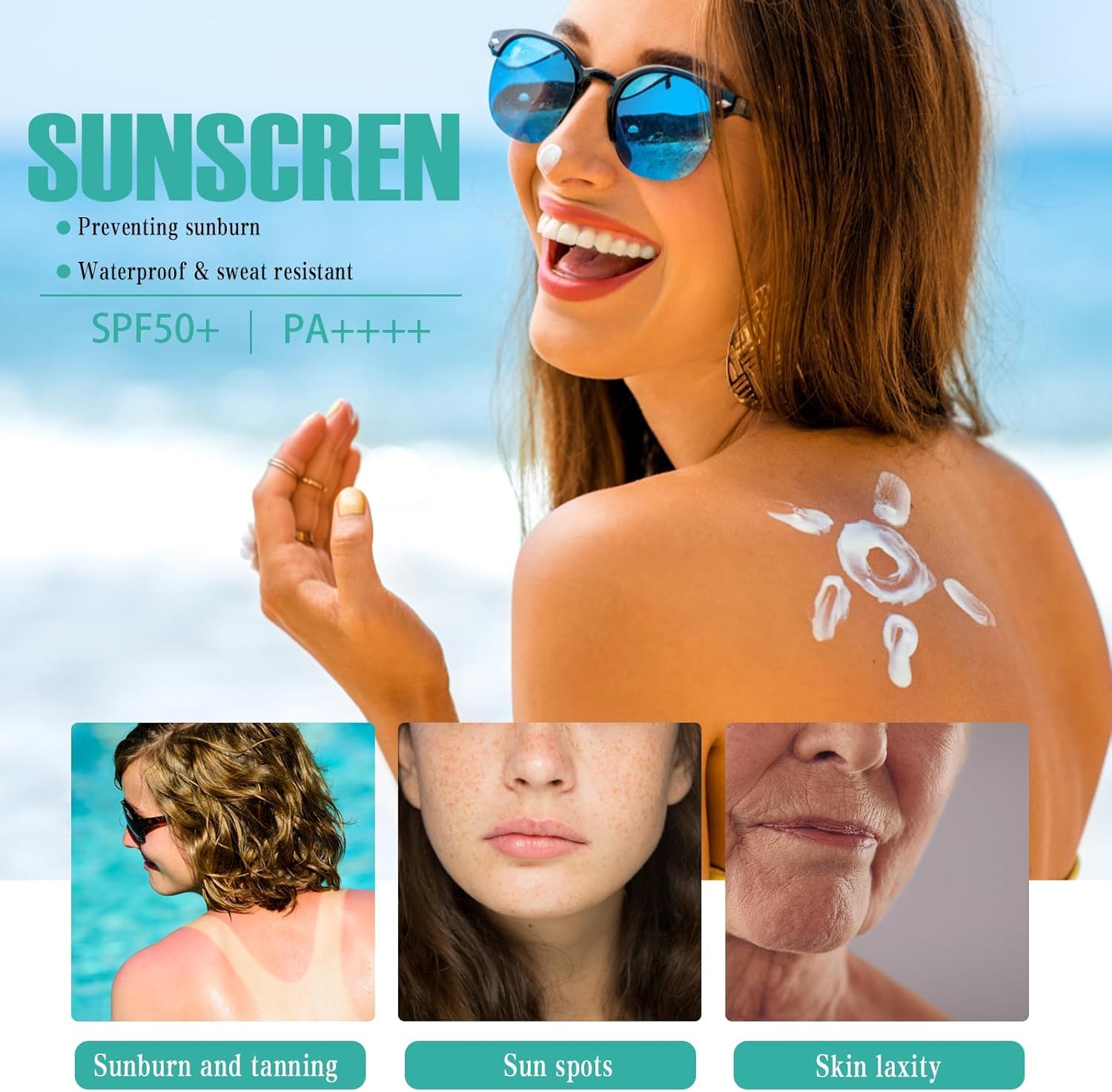 2PCS Relief Sun Organic Sunscreen SPF50+,Korean Sunscreen Cream,Sunblock PA++++Rice and Probiotics Cream | Korean Skin for All Skin Types creme solaire1 - Image 6