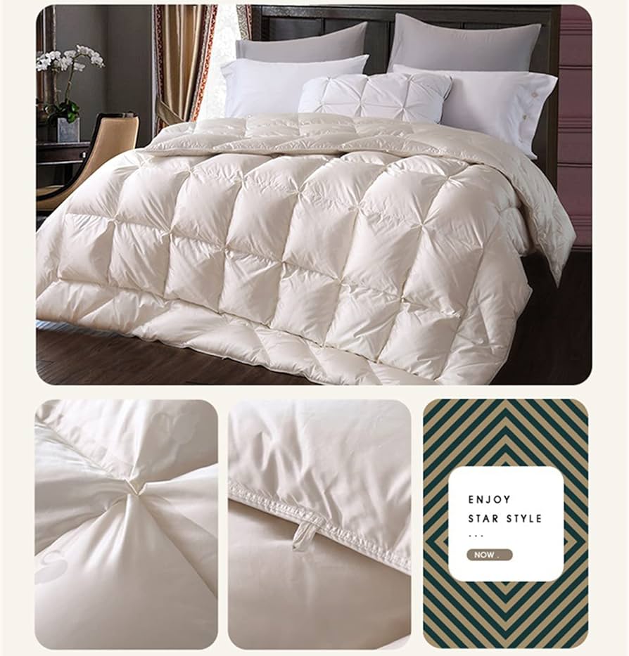 Amazon｜ホワイト グース ダウン 98% 羽毛布団、シルク コットン ジャ