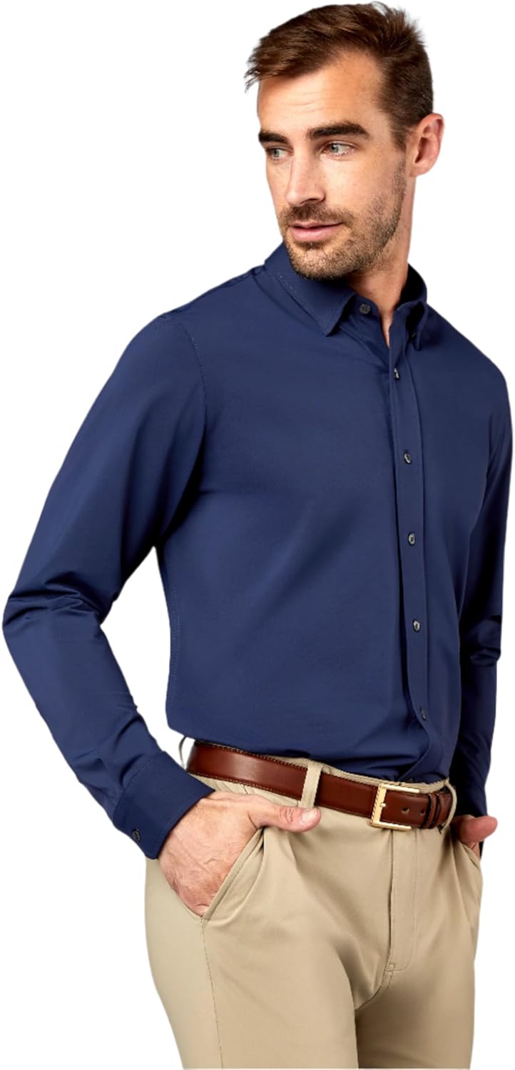 Rhone Men's Commuter Shirt, Performance Dress Shirts for Men, Machine Washable, Wrinkle Resistant, Classic Fit