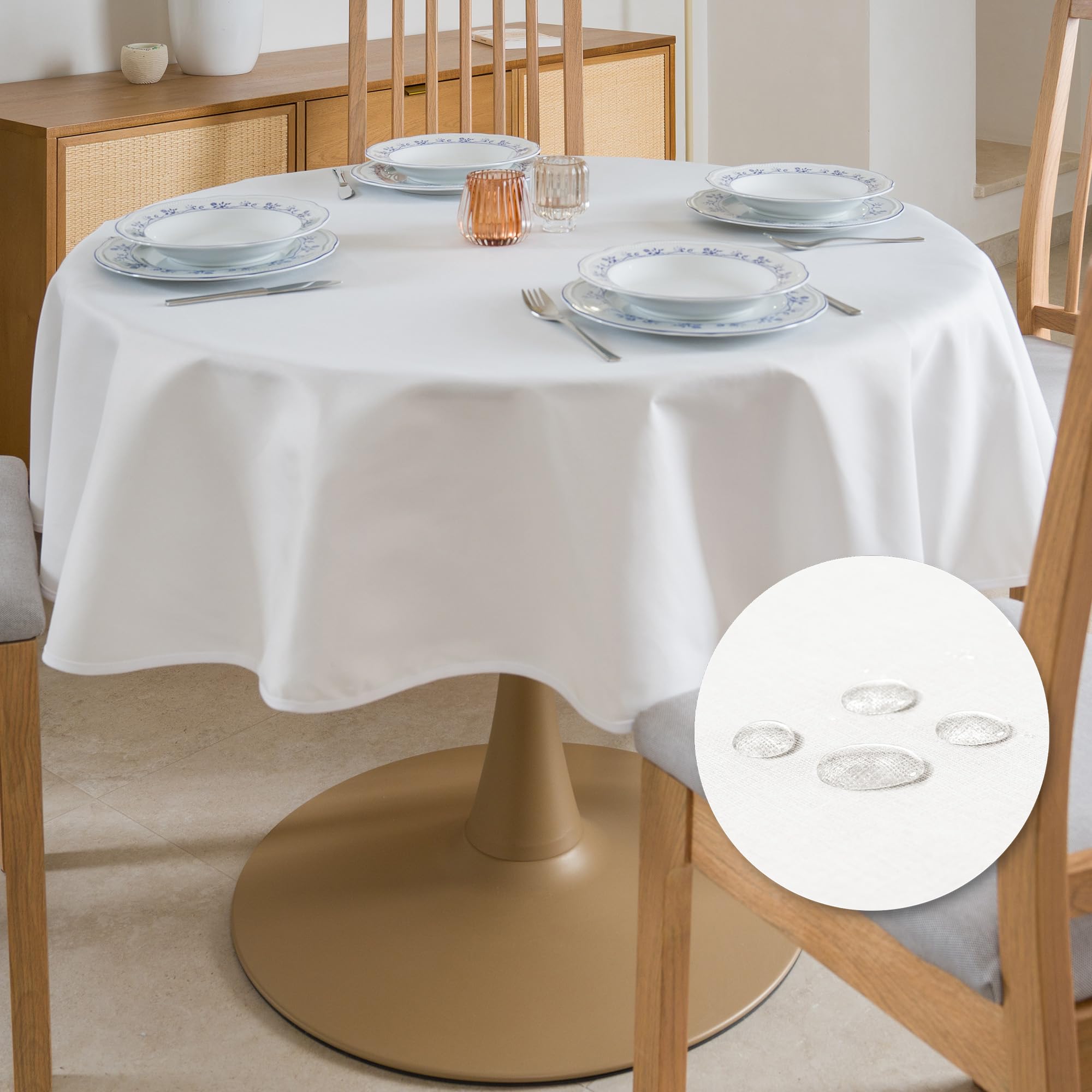 Nappe Rectangulaire Flowen 140x180 Cm Grise Anti-taches - Polyester Pour Intérieur Et Extérieur, Made In Italy