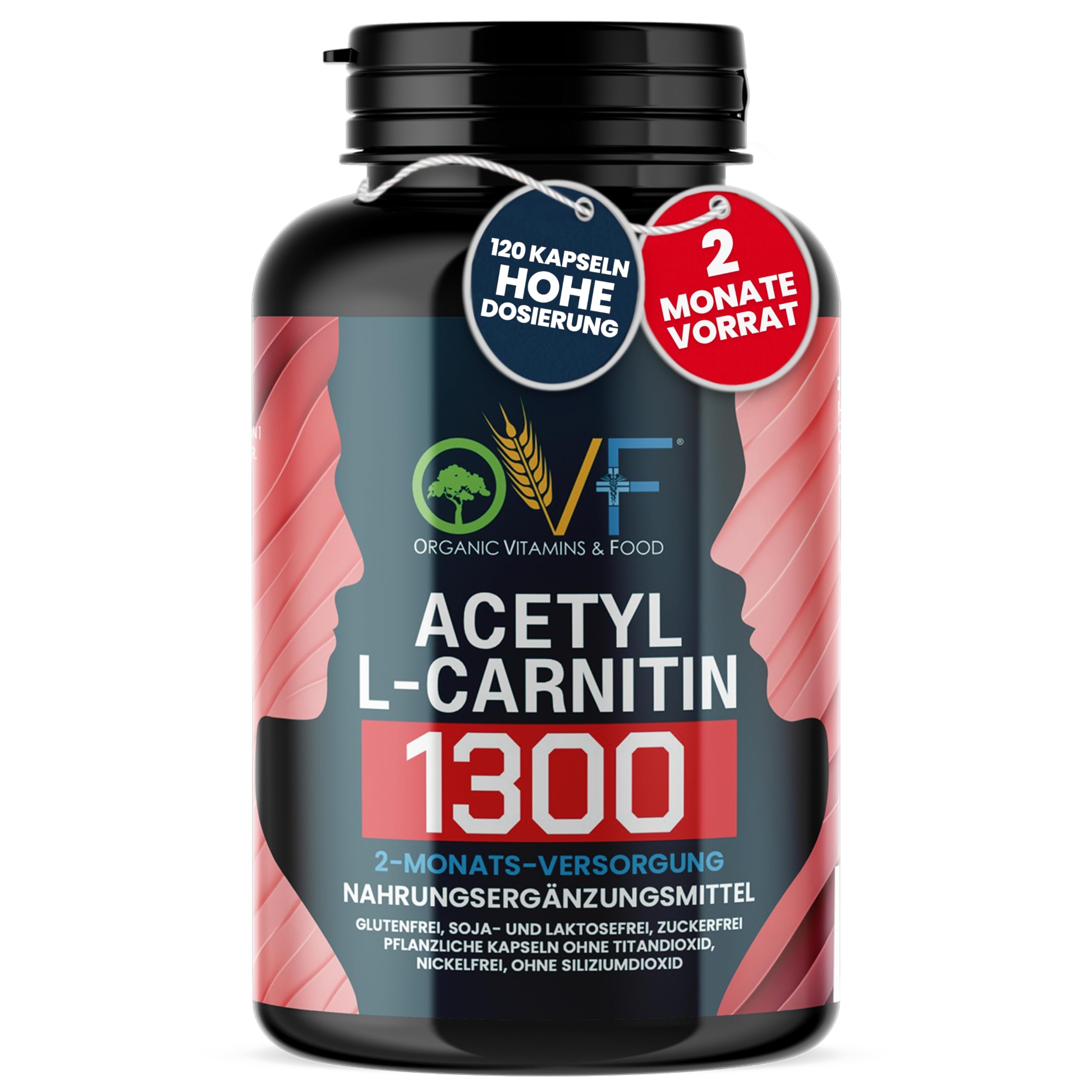 acetyl-l-carnitin dosierung OVF, Acetyl L Carnitin 1300 Mg 120 Kapseln, L Carnitin Kapseln Hochdosiert, Steigert die Energieproduktion und fördert den Fettstoffwechsel, Ohne Siliziumdioxid, Made In Italy, 2 Monate Vorrat Drogerie & Körperpflege Glutamax Cream 30g Industrial Pack:Pack of 2