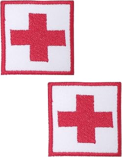 pipomama2 pc First aid Iron on Patches for Clothing Embroidered Applique Patch Iron on Patch Badge Sew On Emblem DIY Craft (Design 1)