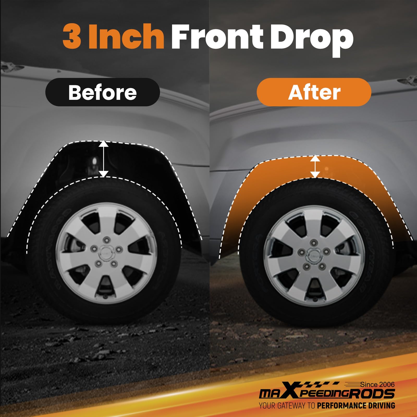 MaXpeedingrods 3" Front Drop Coil Spring Kit For Chevy S10/Blazer & GMC Sonoma/Jimmy 2WD (V6 Only)