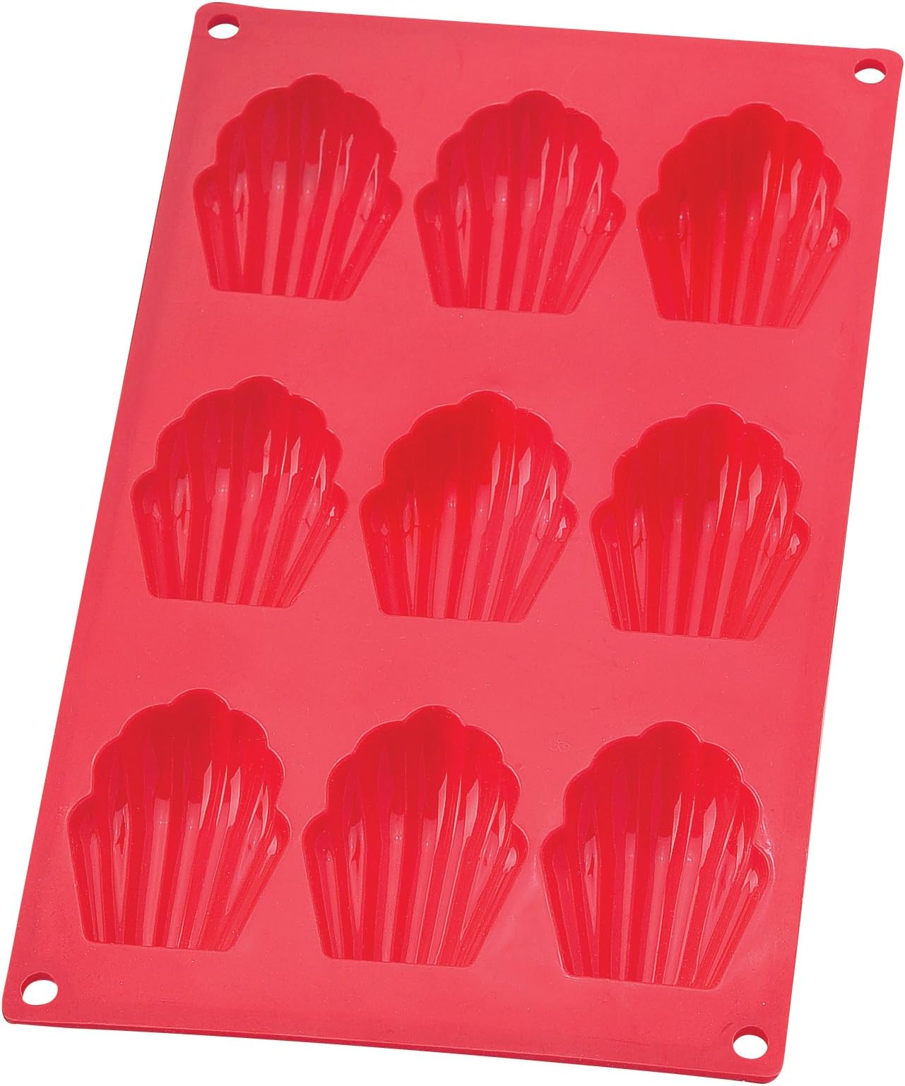 Mrs. Anderson's Baking Silicone 9-Cup Madeleine Cookie Pan, Non-Stick European-Grade Silicone