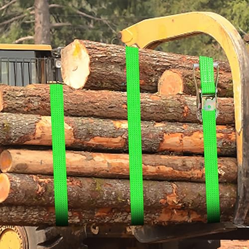 Miniatura 8 de VEVOR Correa de amarre de trinquete correa de trinquete de poliéster de 98 x 2 pulgadas carga de trabajo de 4000 libras 4 correas de coche