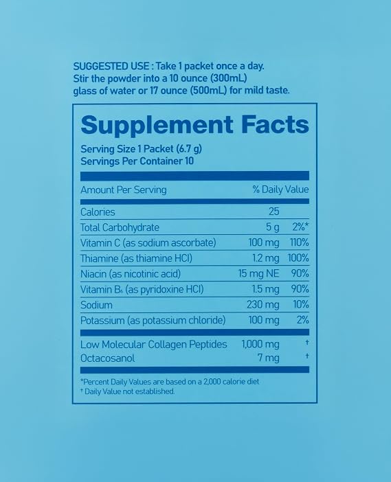 Vital | Electrolytes Powder No Sugar | Hydration Drink Mix with Hydrolyzed Collagen Peptide Powder | Recovery Drink After Exercise | 10 Stick Packets