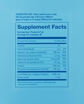 Vital | Electrolytes Powder No Sugar | Hydration Drink Mix with Hydrolyzed Collagen Peptide Powder | Recovery Drink After Exercise | 10 Stick Packets