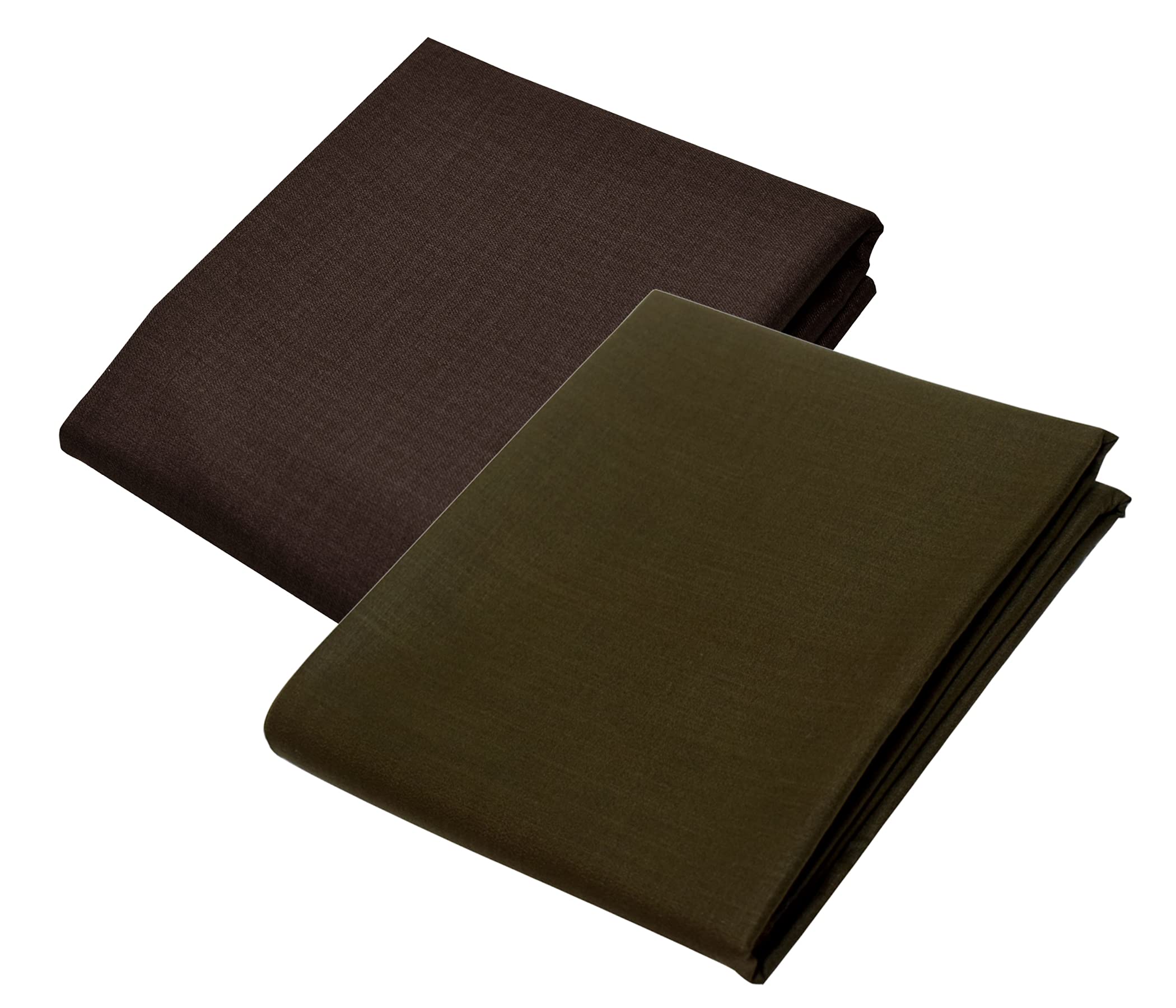 KUNDAN SULZ GWALIOR Men's Cotton Shirt & Trouser Fabric Combo Set (Un-Stitch; 1.20 & 2.25 Meter: Dark Brown & Military Green)-picture-23