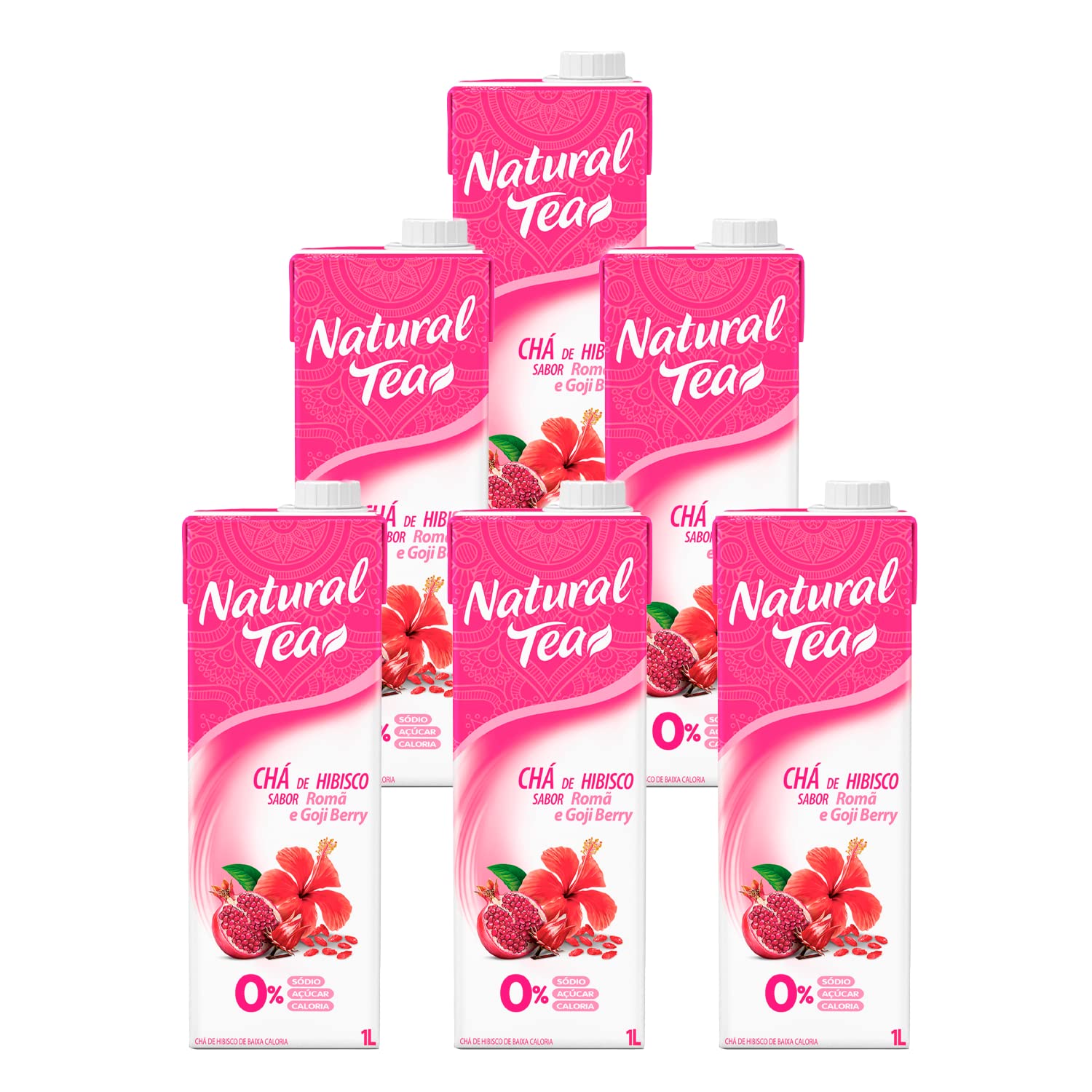 Chá Natural Tea Hibisco Romã e Goji Berry 1l 6 Unidades : Amazon